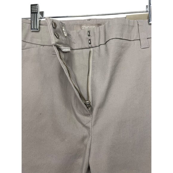 Chicos Light Stonewall Chalet Cotton Meg Flare Pants Size 1Regular - Picture 7 of 14